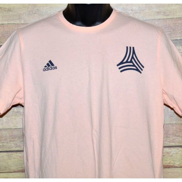 Adidas Tango T-Shirt Men's L Peach 100% Cotton Athletic Tee Soccer Sportswear - Picture 2 of 9